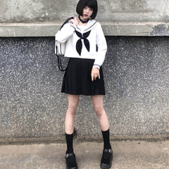 Black White Classic girl JK uniform set