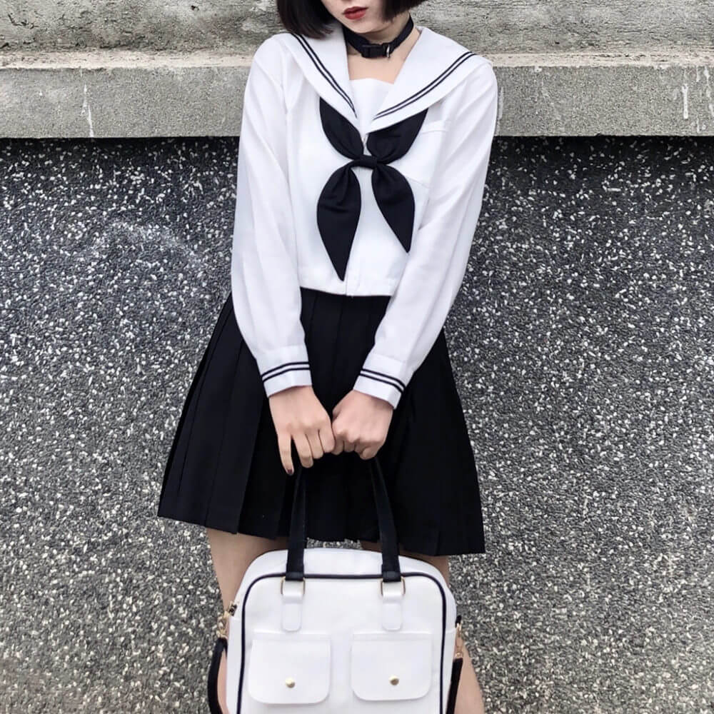 Black White Classic girl JK uniform set