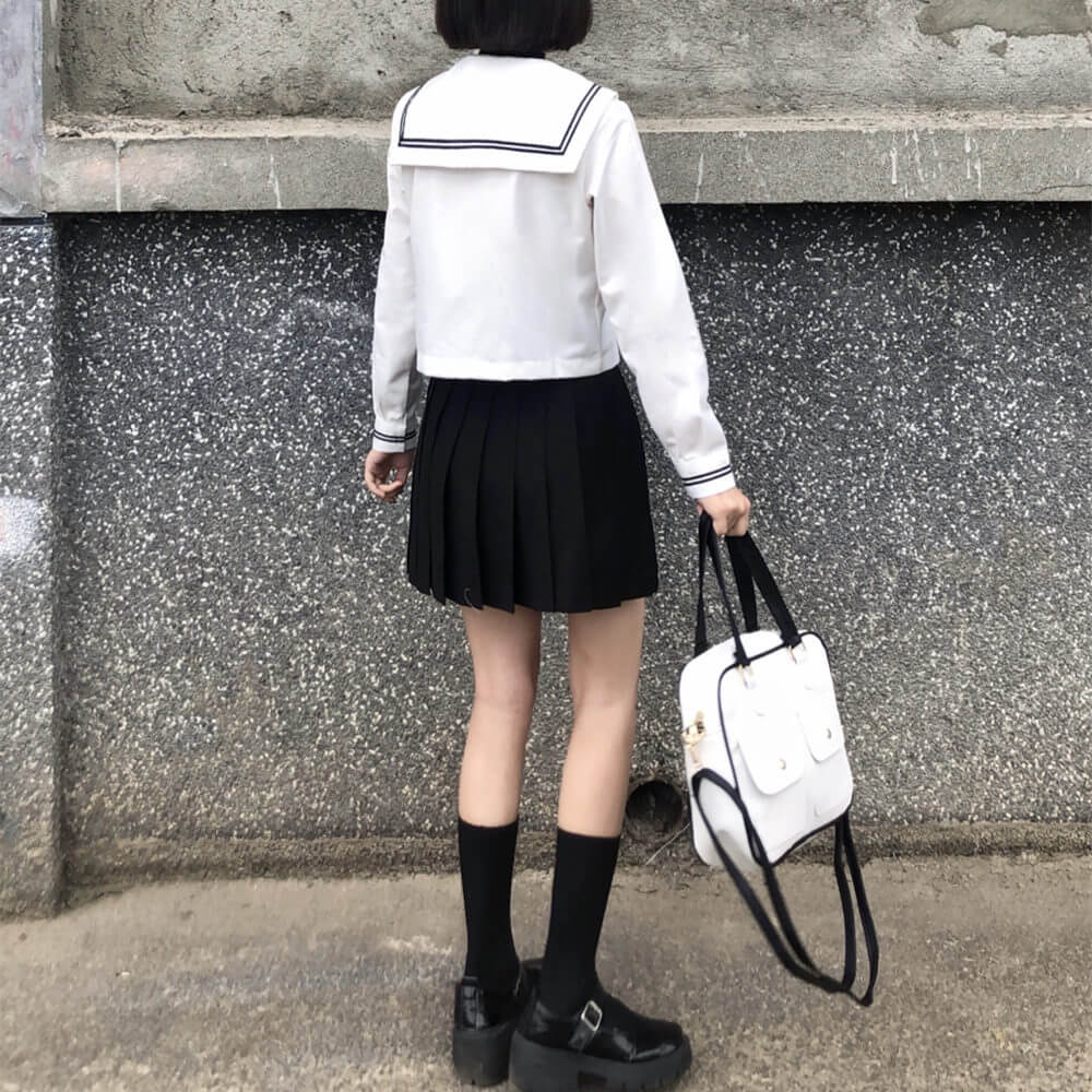 Black White Classic girl JK uniform set
