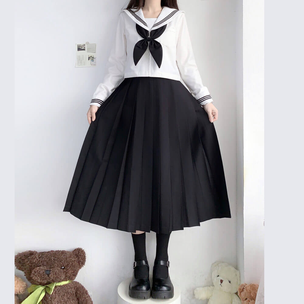 Black White Classic girl JK uniform set
