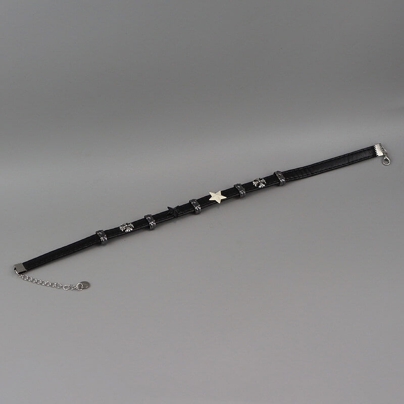 Black white star alternative choker
