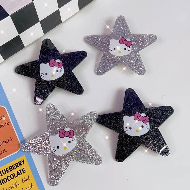Bling kitty star hair clip