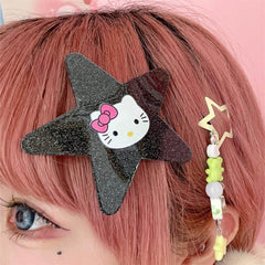 Bling kitty star hair clip