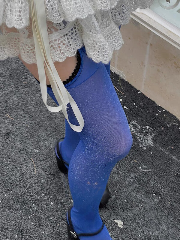 Bling suspender stockings tights