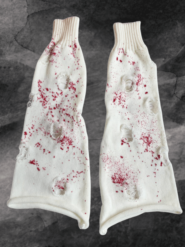 Bloody bones y2k broken leg warmers