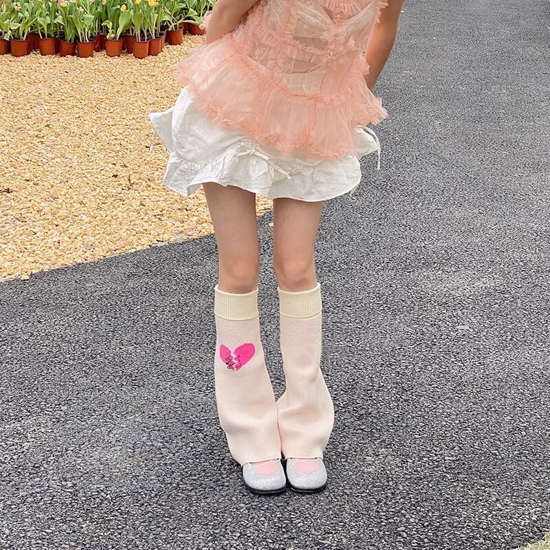 Broken heart leg warmer