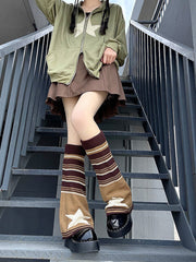 Brown star vintage leg warmers