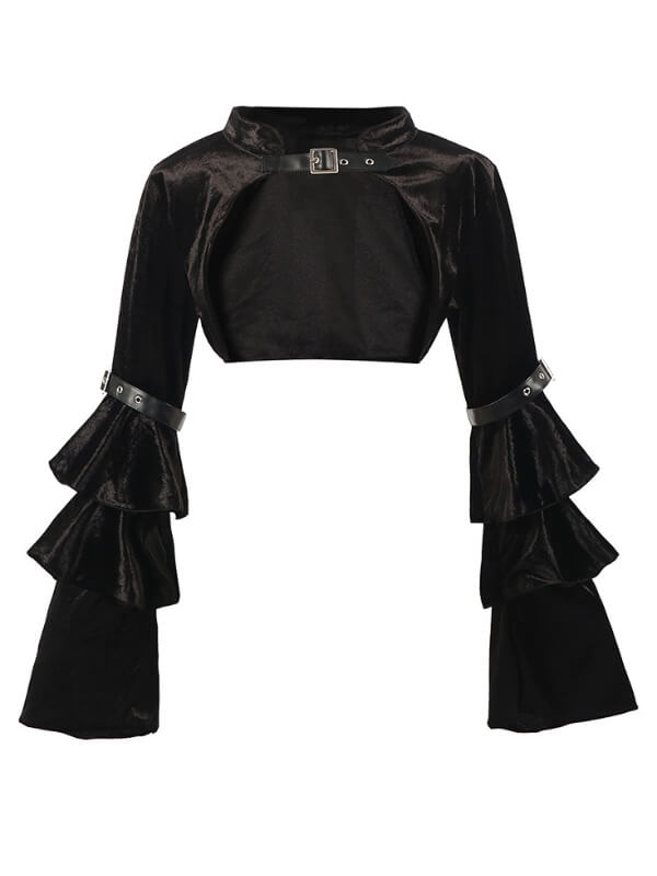 Buckle bolero with layered sleeves