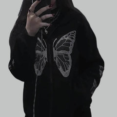 Butterflies zipper hoodie
