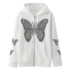 Butterflies zipper hoodie