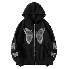 Butterflies zipper hoodie