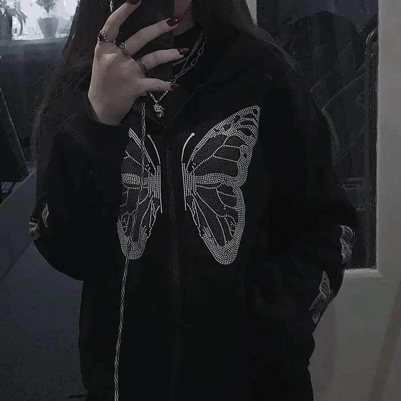 Butterflies zipper hoodie