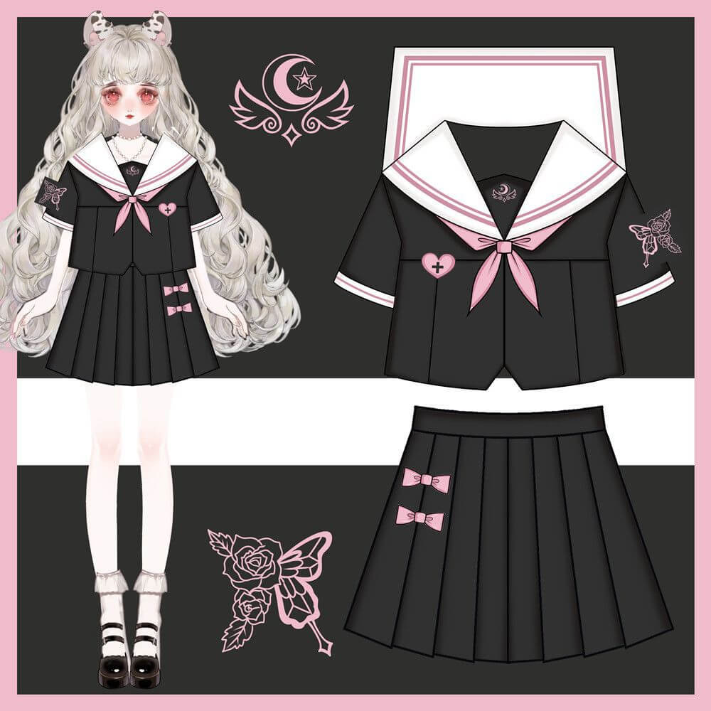 Butterfly Rose JK night dream uniform set