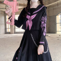 Butterfly Skull Dark girl JK uniform set