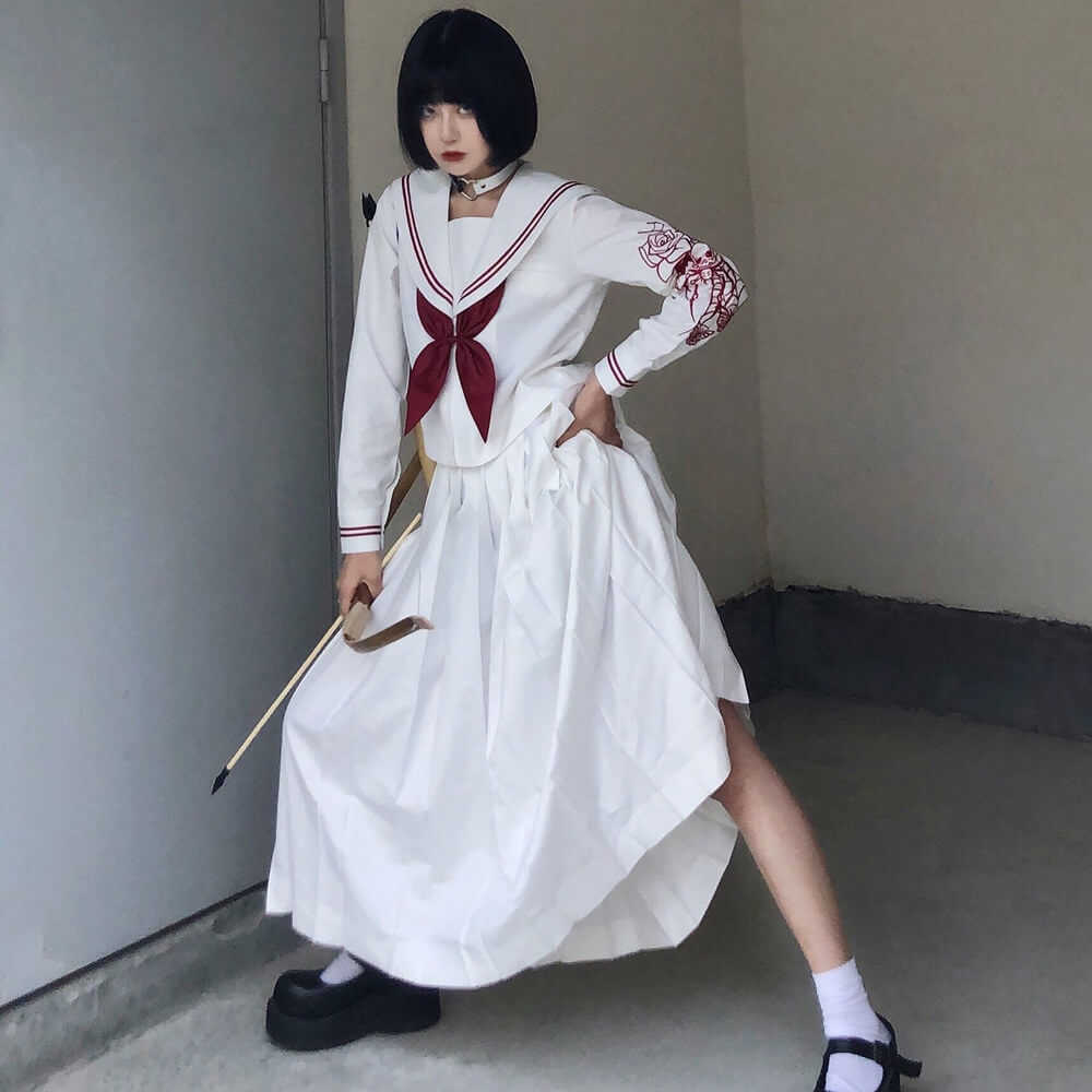 Butterfly Skull Dark girl JK uniform set