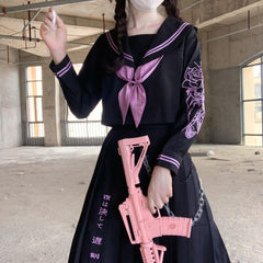 Butterfly Skull Dark girl JK uniform set