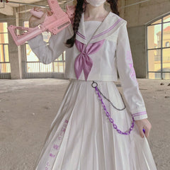 Butterfly Skull Dark girl JK uniform set