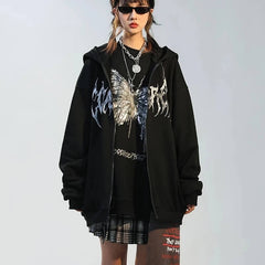 Butterfly y2k hoodie jacket