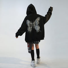 Butterfly y2k hoodie jacket