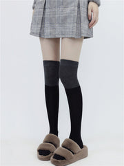 Autumn school black grey stockings c0138