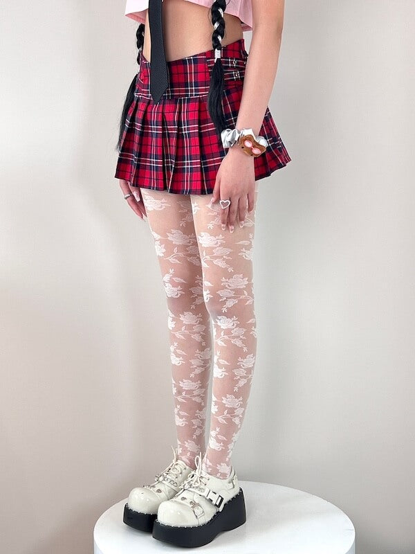 Camellia coquette lace tights