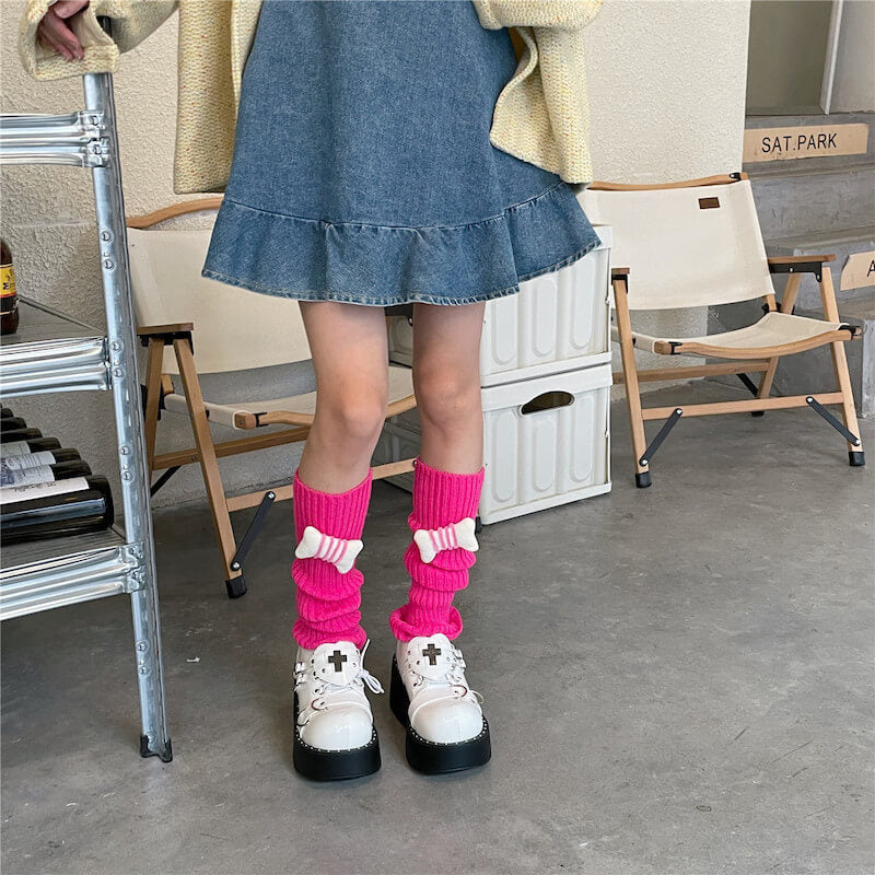 Candy bones y2k leg warmers