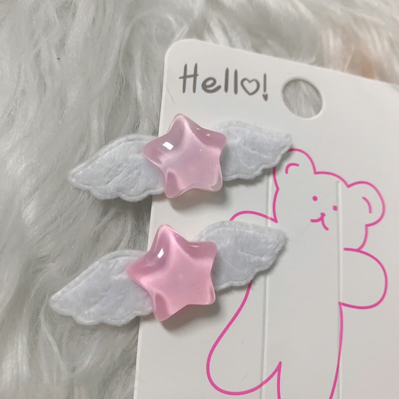 Candy star wings hair clips