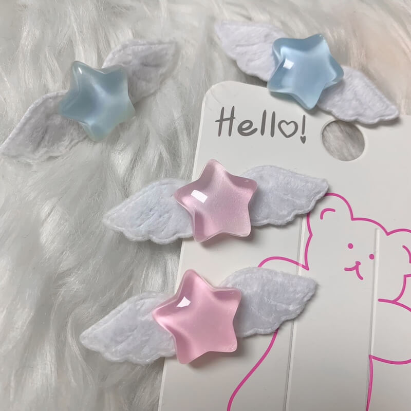 Candy star wings hair clips