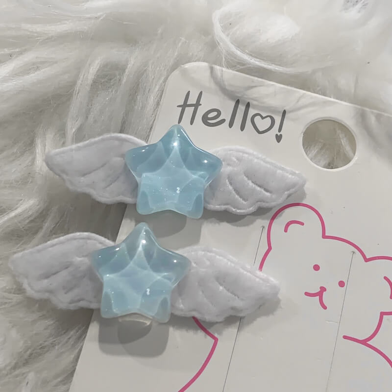 Candy star wings hair clips