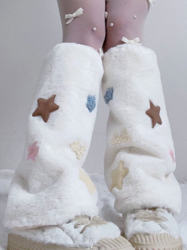 Candy stars fluffy leg warmers