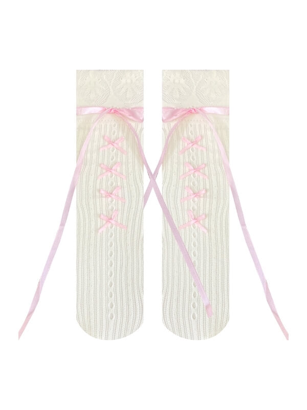 Ballet core ribbon stockings