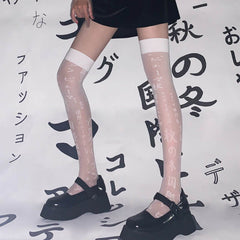 Harajuku japanese characters stockings