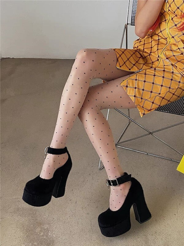 Dots pearly lustre tights