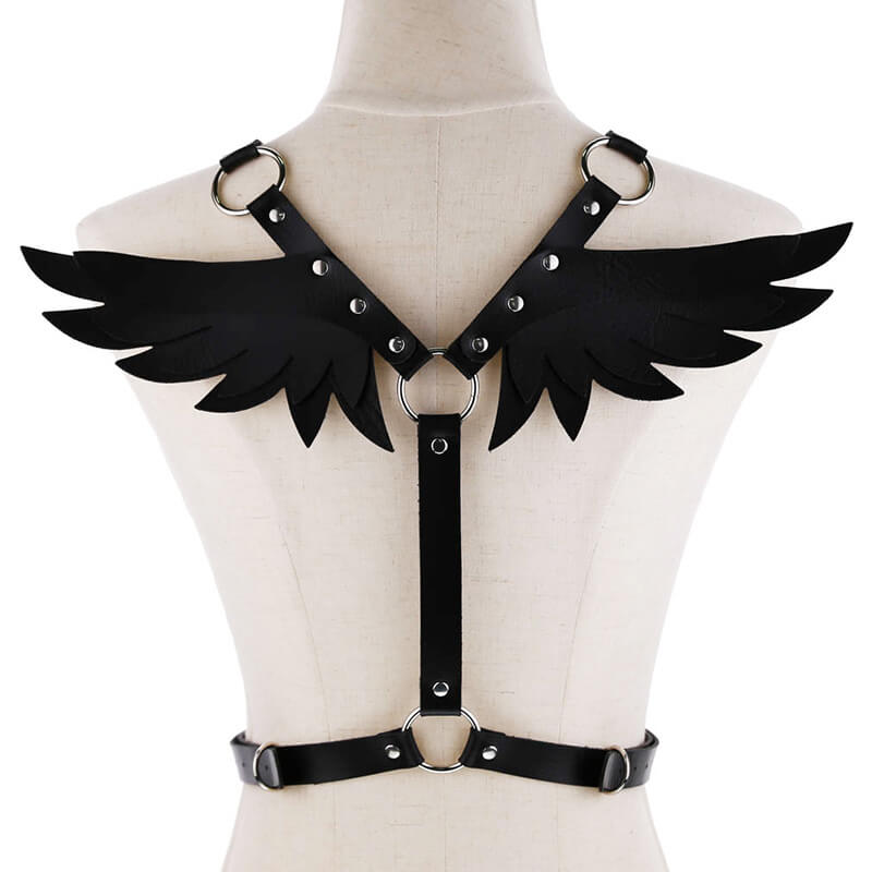 Evil wings goth body belt