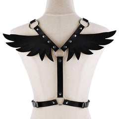 Evil wings goth body belt