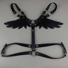 Evil wings goth body belt