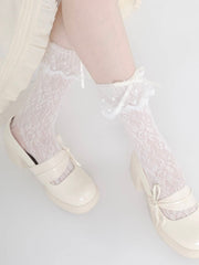 Floral lace lolita socks