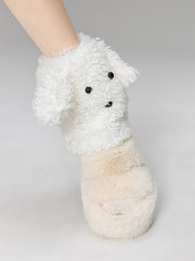 Fluffy puppy leg warmers