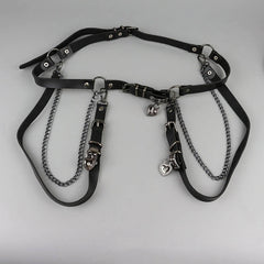 Glittering hearts punk belt