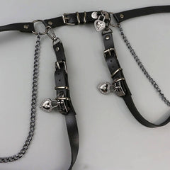 Glittering hearts punk belt