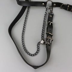 Glittering hearts punk belt