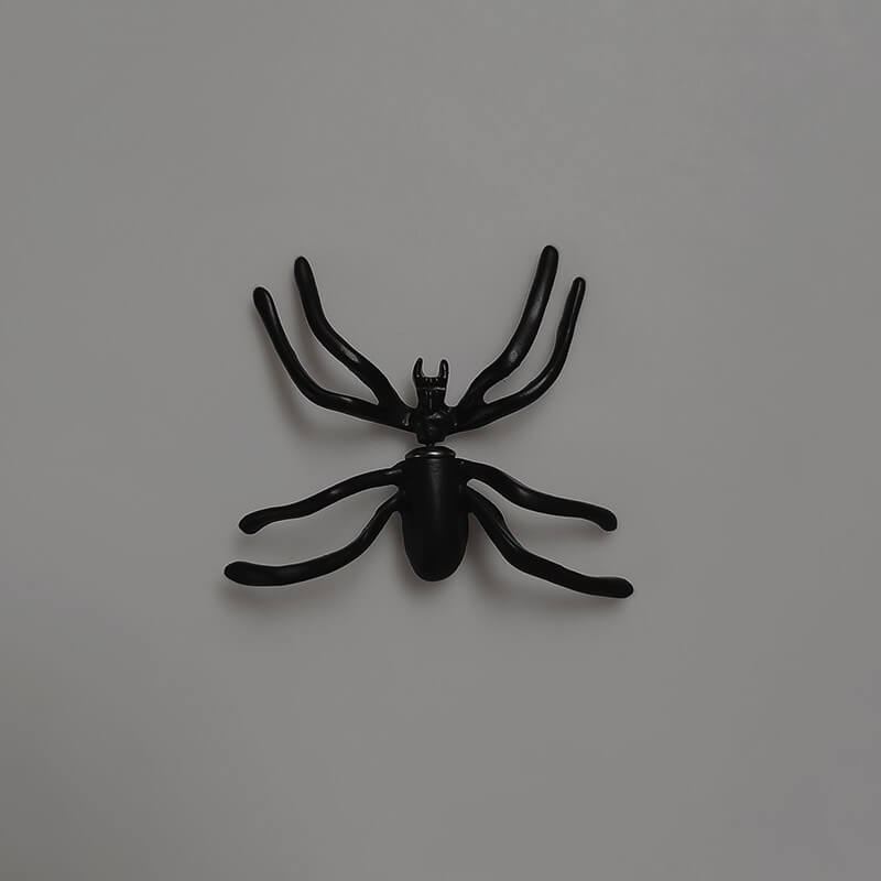 Goth black spider earring