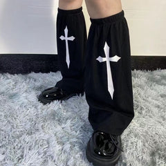 Goth cross leg warmers