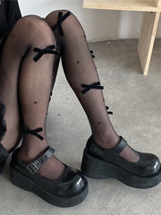 Gothic bow beads tights