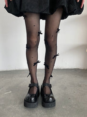 Gothic bow beads tights