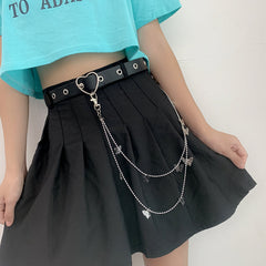 Butterflies beads heart buckle chain belt