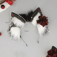 Handmade gothic rose cosplay wolf-themed headband