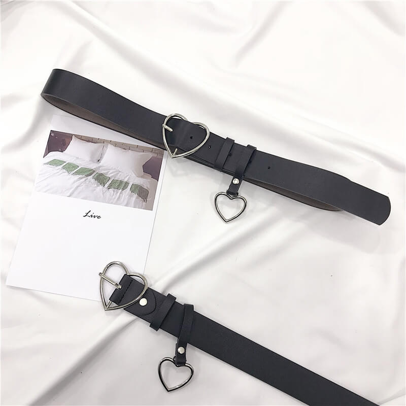 Harajuku gothic heart buckle belt