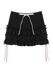 Hard candy ribbon mini skirt