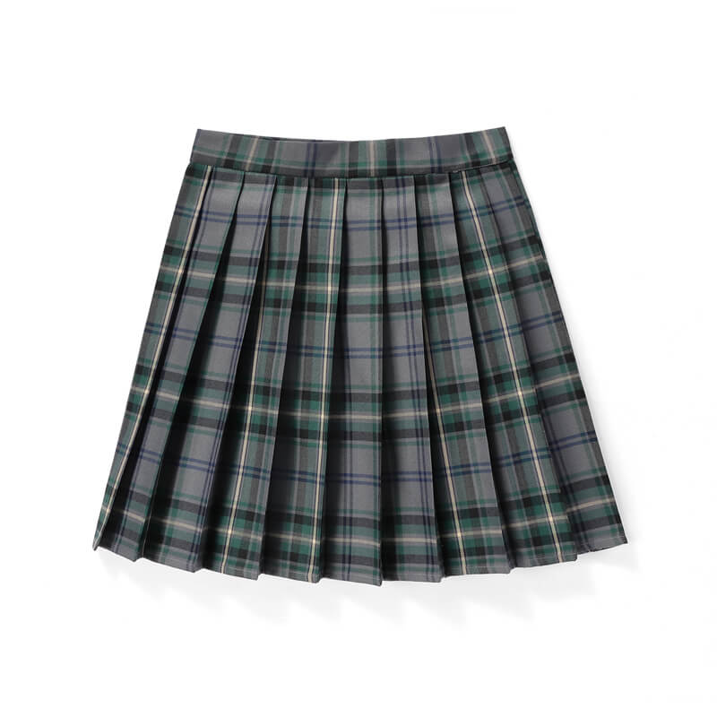 Green JK vintage plaid uniform skirt